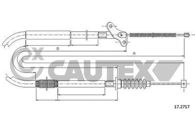 761583 CAUTEX Тросик, cтояночный тормоз