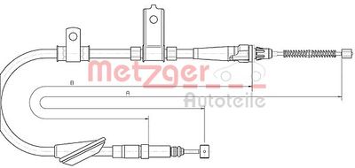105156 METZGER Тросик, cтояночный тормоз