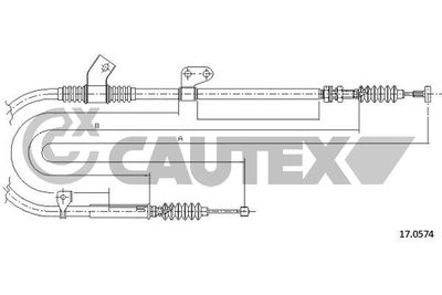 761751 CAUTEX Тросик, cтояночный тормоз
