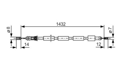 1987477272 BOSCH Тросик, cтояночный тормоз