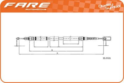 18769 FARE SA Тросик, cтояночный тормоз