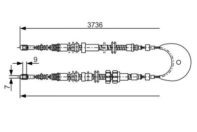 1987477097 BOSCH Тросик, cтояночный тормоз