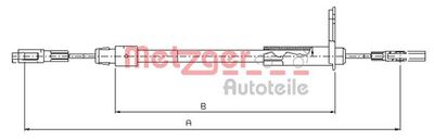 109441 METZGER Тросик, cтояночный тормоз