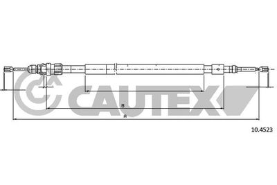 038475 CAUTEX Тросик, cтояночный тормоз