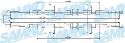 C0542B SAMKO Тросик, cтояночный тормоз