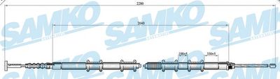 C0188B SAMKO Тросик, cтояночный тормоз