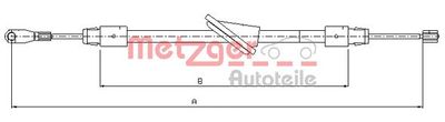 109443 METZGER Тросик, cтояночный тормоз