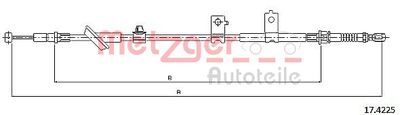 174225 METZGER Тросик, cтояночный тормоз