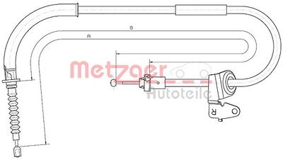 104306 METZGER Тросик, cтояночный тормоз