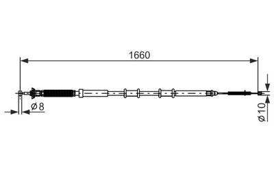 1987477973 BOSCH Тросик, cтояночный тормоз