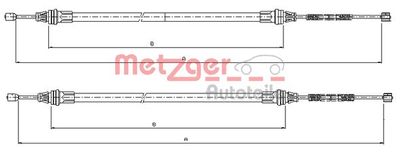 109336 METZGER Тросик, cтояночный тормоз