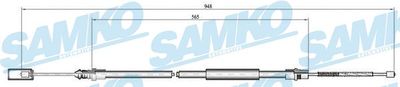 C0723B SAMKO Тросик, cтояночный тормоз