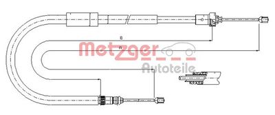116664 METZGER Тросик, cтояночный тормоз