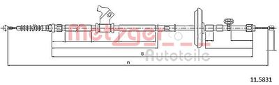 115831 METZGER Тросик, cтояночный тормоз