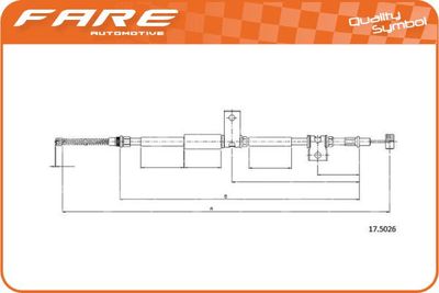 19001 FARE SA Тросик, cтояночный тормоз