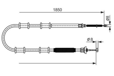 1987482592 BOSCH Тросик, cтояночный тормоз