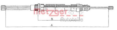 11607 METZGER Тросик, cтояночный тормоз