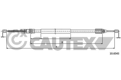 028316 CAUTEX Тросик, cтояночный тормоз