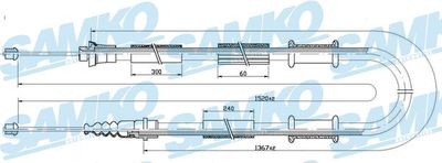 C1245B SAMKO Тросик, cтояночный тормоз