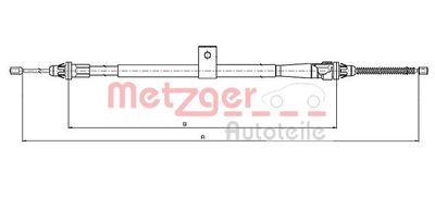 170009 METZGER Тросик, cтояночный тормоз