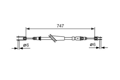 1987477662 BOSCH Тросик, cтояночный тормоз