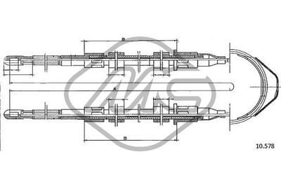 82475 Metalcaucho Тросик, cтояночный тормоз