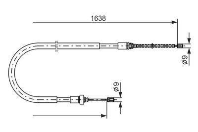 1987477586 BOSCH Тросик, cтояночный тормоз