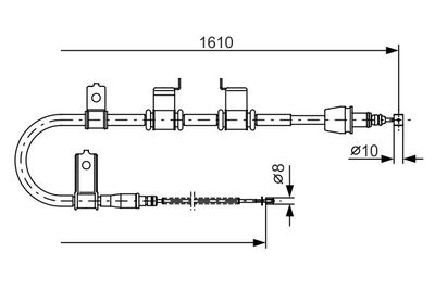 1987482070 BOSCH Тросик, cтояночный тормоз