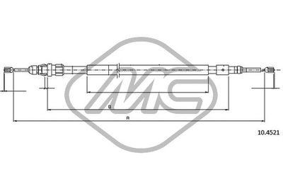 80842 Metalcaucho Тросик, cтояночный тормоз