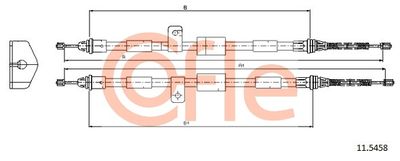 115458 COFLE Тросик, cтояночный тормоз