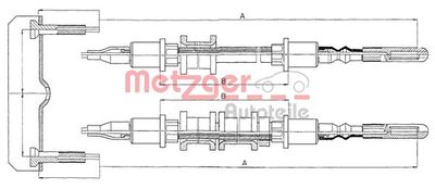 115971 METZGER Тросик, cтояночный тормоз