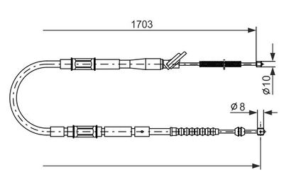 1987477796 BOSCH Тросик, cтояночный тормоз