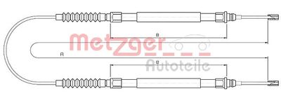 104724 METZGER Тросик, cтояночный тормоз