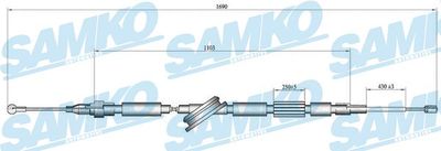 C1519B SAMKO Тросик, cтояночный тормоз