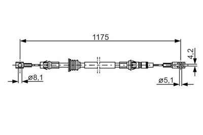 1987482012 BOSCH Тросик, cтояночный тормоз