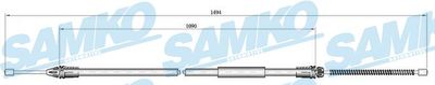 C0718B SAMKO Тросик, cтояночный тормоз