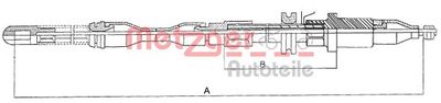 115751 METZGER Тросик, cтояночный тормоз