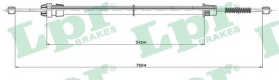 C0736B LPR Тросик, cтояночный тормоз
