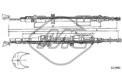 81778 Metalcaucho Тросик, cтояночный тормоз