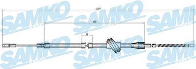 C0046B SAMKO Тросик, cтояночный тормоз