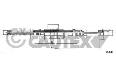 762191 CAUTEX Тросик, cтояночный тормоз