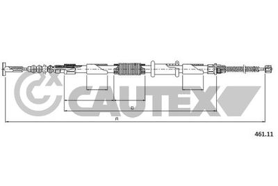 019042 CAUTEX Тросик, cтояночный тормоз