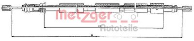 106021 METZGER Тросик, cтояночный тормоз