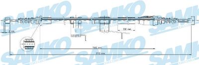 C0388B SAMKO Тросик, cтояночный тормоз