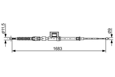 1987482645 BOSCH Тросик, cтояночный тормоз