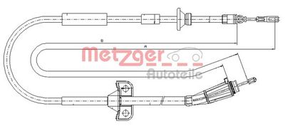 108185 METZGER Тросик, cтояночный тормоз