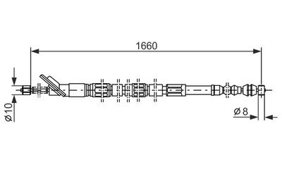 1987477411 BOSCH Тросик, cтояночный тормоз