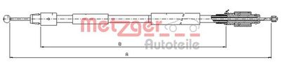 107630 METZGER Тросик, cтояночный тормоз