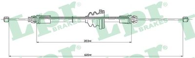 C0754B LPR Тросик, cтояночный тормоз