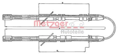 10562 METZGER Тросик, cтояночный тормоз